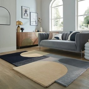 Čierno-sivý ručne tkaný vlnený koberec 200x290 cm Lozenge Monochrome – Flair Rugs