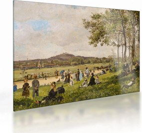 Sklenený obraz - French 19th Century, Race Course at Longchamps, reprodukcia (70x50 cm)