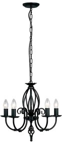 Elstead ART5-BLACK - Luster na reťazi ARTISAN 5xE14/60W/230V