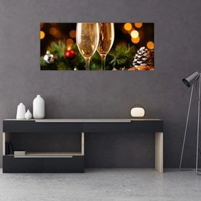 Obraz - Poháre šampanského (120x50 cm)