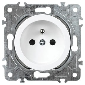 Elhard Okrúhla zásuvka Rondo s okrúhlym rámčekom, biela - kompletná RD6000W