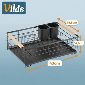 VILDE Odkvapkávač na riad čierny VILDE, 43 x 28,5 x 14,5 cm