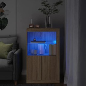 Bočná skrinka s LED svetlami dub sonoma kompozitné drevo 836625