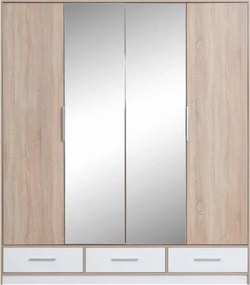 Šatník strieškou, dub sonoma / biela mat