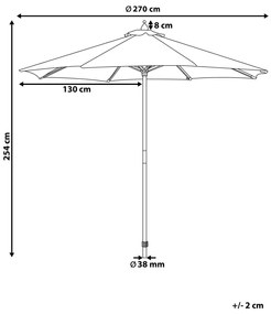 Záhradný slnečník 270 cm TRATORIA II (polyester) (zelená). Vlastná spoľahlivá doprava až k Vám domov. 1019449