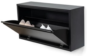 Čierna kovová výklopná/závesná skrinka na topánky 75x41x22 cm Billy – Spinder Design