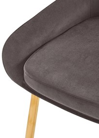 Sada 2 ks jedálenskej stoličky Elmira zamat - antracitová