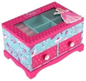 Teddies Drevená šperkovnica Princess, 18 x 12 x 12 cm