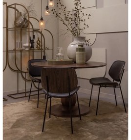 Čierne jedálenské stoličky v súprave 2 ks z imitácie kože Close In – WOOOD