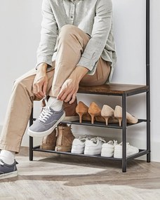 Predsieňová stena TAYLOR s botníkom 180x64 cm, rustikálne hnedá