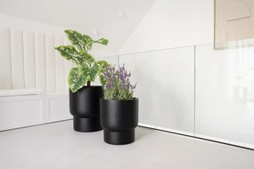 Kvetináč LIVELLO, sklolaminát, výška 50 cm, čierny