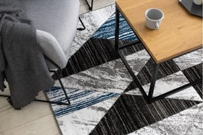 Kusový koberec ALTER Nano trojuholníky modrý
