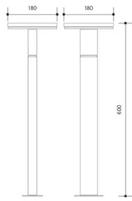 LED Vonkajšia lampa BARI LED/10W/230V 4000K 60 cm IP54 antracit