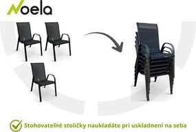 Noela Záhradný jedálenský set Viking XL 190cm + 8x kovová stolička Ramada