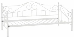 Kovová jednolôžková posteľ s roštom Daina 90x200 cm - biela