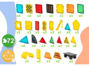 Vzdelávacie stavebné magnetické bloky 72 ks RK-780 Ricokids