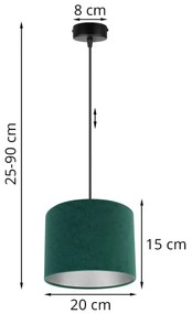 Závesné svietidlo Mediolan, 1x textilné tienidlo (výber z 10 farieb), (výber z 3 farieb konštrukcie), ch