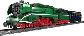 LEAN Toys Stavebnicové kocky – parná lokomotíva s diaľkovým ovládaním RC, 2348 dielov