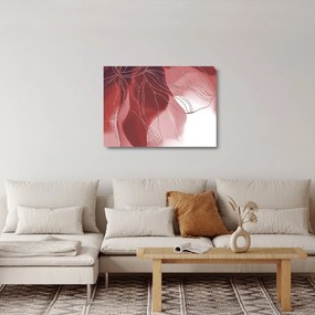 Sklenený obraz - Červená abstraktná kvetina N⁰1 (70x50 cm)