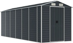 vidaXL Záhradná kôlňa, antracitová, 191x555x198 cm, galvanizovaná oceľ