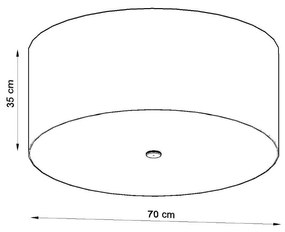 Stropné svietidlo Otto, 1x biele textilné tienidlo, (biele sklo), (fi 70 cm)