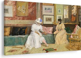 Obraz - William Merritt Chase, A Friendly Call, reprodukcia (90x60 cm)