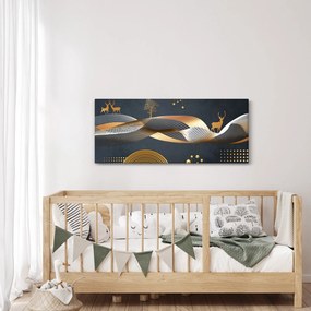 Obraz - Grafika s jeleňom (120x50 cm)