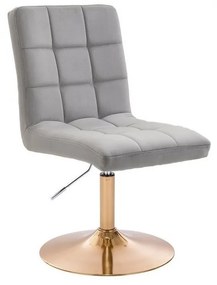 LuxuryForm DESIGN Stolička TOLEDO VELUR na zlatom tanieri - svetlosivá