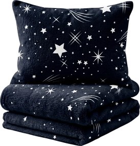 Mikroplyšové obliečky NIGHT SKY čierne Rozmer obliečky: 70 x 90 cm | 140 x 200 cm