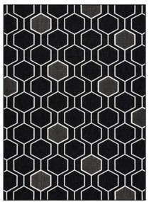 Koberec SPRING 20404993 Hexagon šnúrkový - čierny