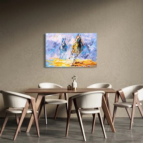 Obraz bežiacich koňov, olejomaľba (90x60 cm)