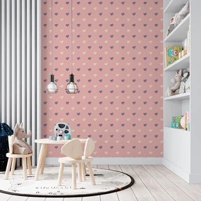 Sablio Tapeta Srdiečka na ružovej - 125x75 cm