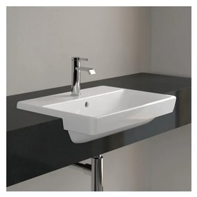 Villeroy & Boch AVENTO - Polozapustené umývadlo, 550x440x145 mm, s prepadom, biela alpin 4A065501