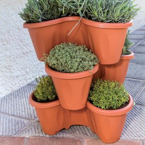 BAMA Kvetináč TRIFOGLIO, farba terracota
