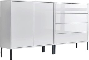 XXXLutz ŠIROKÁ KOMODA, biela, biela s vysokým leskom, 158/86/33 cm MID.YOU - Komody - 001067002201