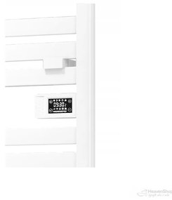 Erga Pago, elektrické vykurovacie teleso 540x960 mm s digitálnym termostatom, 500W, biela matná, ERG-LAV-GRZE-E-ALU-960540-WH
