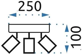 Toolight - Stropná lampa 3-ramenná 3xE27 60W APP700-3C, chrómová, OSW-05209
