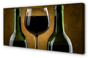 Obraz canvas 2 fľaše poháre na víno 125x50 cm