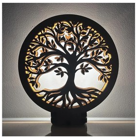 Li-Go 23577/DUB2 - LED stmievateľná stolová dekorácia LED/12W/230V 20x22 cm dub