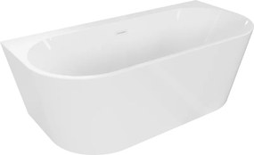 Mexen Oval+, voľne stojaca vaňa ku stene 170 x 80 cm, biela lesklá, biely prepad, 52681708000-20