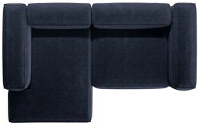 Tmavomodrá menčestrová rohová pohovka (ľavý roh/s leňoškou) Bergano – Cosmopolitan Design