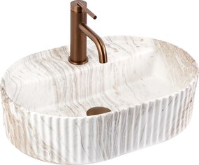 Rea Marcela Kallisto, umývadlo na dosku 500×355×135 mm, béžová matná, REA-U3514