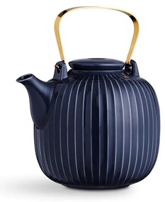 Tmavomodrá porcelánová čajová kanvica Kähler Design Hammershoi, 1,2 l