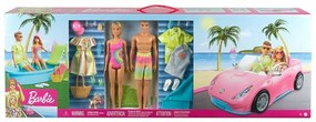 Mattel Barbie GJB71 Elegantný kabriolet + Barbie, bazén so šmykľavkou a Ken
