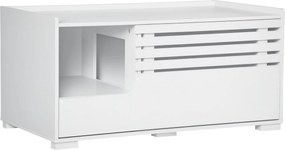 PawHut mačka toaleta kabinet s magnetickým rozdeľovačom box pre mačky stôl na mačky 90 x 48 x 42.5 cm Biely | Aosom