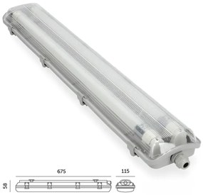 Brilagi -LED Tech. žiarivkové svietidlo OPTIMA T8 2xG13/9W/230V 4000K IP65 67,5 cm