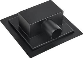 BPS-koupelny Štvorcový sprchový odtokový žľab DL06-G7 HYD-3875 15x15 cm, čierny