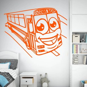 Veselá Stena Samolepka School bus Farba: oranžová, Veľkosť: 40 x 32 cm