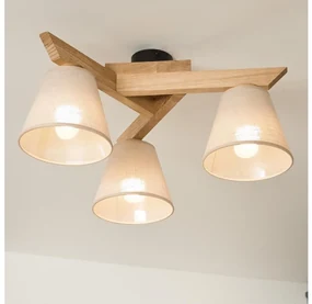 Brilagi - LED Prisadený luster ANTHONY 3xE14/40W/230V dub/béžová BG1448