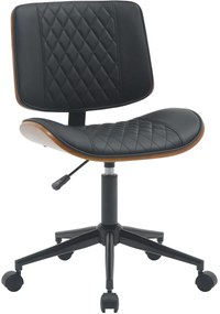 Design-Shop Kancelárska stolička Plover koženka - Orech / Čierna